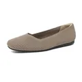 Comode ballerine marroni in maglia con punta quadrata e suola morbida donna - 34 / Albicocca Scura a Righe