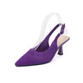 Elegantes zapatos destalonados de punto morado con punta fina y malla transpirable - 36 / Púrpura Calado