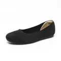 Elegant black knitted ballet flats featuring a comfortable round toe and soft sole design - 34 / Black