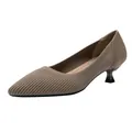 Escarpins pointus en maille à petits talons dans une nuance taupe sophistiquée - 34 / Abricot Foncé Rayé