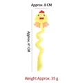 Yellow cartoon chick plush cat toy with long spiral tail and cute embroidery details - Yellow Chick / Yellow Chick