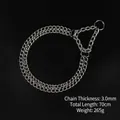 201 stainless steel P-chain dog collar, 3.0mm thickness and 70cm length variant - Double Row Slip Chain / 3.0mmx70cm