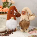 Set of two cute coffee-themed plush gnome dolls for home office desktop decoration - Coffee Doll (D3-31/32)