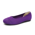 Ballerines classiques en tricot violet avec bout rond et semelle plate confort - 34 / Violet
