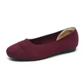 Ballerines en maille rouge bordeaux pour femmes avec bout rond et plat - 34 / Rouge Orangé