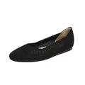 Comode ballerine in maglia nera a punta tonda da donna con design traforato traspirante - 34 / Nero Svuotato