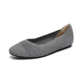 Ballerine grigie traspiranti in maglia traforata a punta tonda per donna con suola morbida - Cavo Grigio
