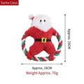 Santa Claus plush dog chew toy with colorful cotton rope ring for Christmas interactive play - Santa Claus