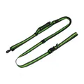 Reflective bungee dog leash for running with adjustable waist belt and shock absorption. - 2.5cm Wide (Leash) / Fluorescent Green