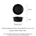 Glanzend zwarte keramische huisdierbak met afmetingen 13,4 cm diameter en 4,7 cm hoogte - Zwarte Kom Alleen