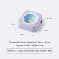 Supporto ciotola inclinato viola con ciotola in ceramica a cartoni per i gatti - Ciotola UFO Coniglio Piano Con Supporto / Ciotola Blu Con Supporto Viola
