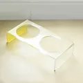 Minimalistischer, transparenter Doppel-Napfhalter aus Acryl mit gelber Tönung - Gelb Verlauf Doppelständer