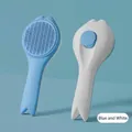 Self-cleaning pet grooming brush for cats and dogs in blue and white color - OPP Bag Packaging / Blue & White