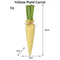 Handmade yellow gingham fabric carrot plush toy for Easter home party decoration, 24cm - Yellow Plaid Carrot