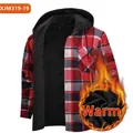Veste à capuche à carreaux rouge et noir pour homme avec doublure polaire - 3XL / Hauts / Carreaux Rouge Noir (JM319-19)