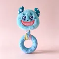 Süßes blaues Monster Plüschtier Hundespielzeug mit langlebigem Gummibeißring für Welpen - Kleiner Teufel Puppe Beißring (17*8cm) / 65.00g / Blau