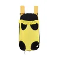 Breathable yellow mesh pet carrier backpack with comfortable leg-out design for small cats - S / Lemon Yellow + Black