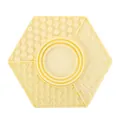 Lèche-mat en silicone hexagonal pour animaux jaune clair à textures de surface multiples - Style 2313 / Jaune