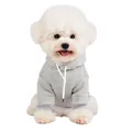Classic grey fleece hooded pet sweatshirt for small to medium dogs like Bichon Frise - S / Gray