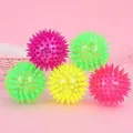 Set of 5 colorful spiky squeaky rubber balls for dog training and interactive play - Classic Flashing Spiky Ball / 6.5cm / Multicolor