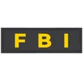 Detailansicht eines schwarzen K9-Hundegeschirr-Klett-Patches mit gelber FBI-Aufschrift - XS (8x2.5cm) / FBI / Schwarz Und Gelb
