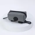 Grey portable dog poop bag dispenser pouch with swivel hook and velcro straps for pet travel - Gray