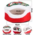 Cuccia per animali a tema natalizio rosso e bianco, semichiusa con motivi a cartoni animati - 45x24cm / Verde