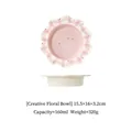 Ciotola per animali rosa in ceramica a forma di fiore con coniglio, 15,5x16x3,2cm - Ciotola a Fiore