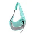 Breathable mint green mesh pet sling carrier for small dogs and cats, portable design - L / Turquoise Green