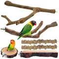 Set di posatoi in legno naturale per pappagalli con rami e piattaforme - Set da 6 Pezzi (Stile 1)
