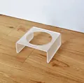 Minimalistische matte acryl verhoogde kattenbakhouder voor het voeren van huisdieren - Acryl Enkele Standaard / Transparant Mat