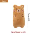 Soft small plush bear catnip toy for cats, approx 11cm height and 10g weight. - Approx. 11cm / Brown Bear
