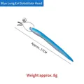 Blauer fischförmiger Ersatzkopf für interaktives Katzenspielzeug mit Glocke, 17cm lang, 8g. - Blauer Langer Fisch
