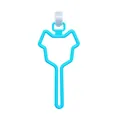 Light blue hands-free dog waste bag holder with unique vest-shaped plastic clip - With Packaging / Sky Blue