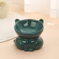 Elegante donkergroene keramische kattenbak met een schuin mondontwerp voor katten - Schuine Keramische Bak / 13cm / Bosgroen