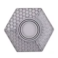 Tapis de léchage hexagonal en silicone gris pour chiens avec diverses textures - Style 2313 / Gris
