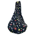 Adjustable navy blue pet carrier sling bag for cats and small dogs with puppy pattern - Adjustable Cartoon Print Style (2508) / Dark Blue