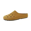 Eleganti muli da donna in camoscio marrone con suola spessa e fori di ventilazione - 35 / Giallo