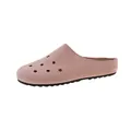Sabot da donna in camoscio rosa antico a punta chiusa con design traforato e suola spessa - 35 / Rosa