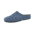 Sabot da donna in camoscio blu con tomaia traforata e suola spessa confortevole - 35 / Blu
