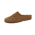 Zoccoli da donna marroni in similpelle scamosciata con fori e suola platform - 35 / Marrone chiaro