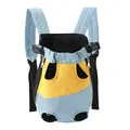 Atmungsaktiver blau-gelber tragbarer Haustier-Rucksack für kleine Hunde und Katzen - S / Gelb Denim Blau