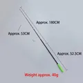 180cm four-section telescopic cat wand teaser toy with green handle for interactive play - 4-Section Retractable Rod (Approx 180cm) / Green Handle Black Rod