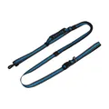 Professional blue reflective bungee dog leash with adjustable waist belt for hands-free running - 2.5cm Wide (Leash) / Aqua