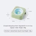 Supporto ergonomico verde per ciotola con piattino in ceramica per gatti e cani piccoli - Ciotola UFO Coniglio Piano Con Supporto / Verde