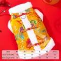 Traditional yellow Chinese style pet Tang suit with warm fleece lining and harness D-ring - XS / Tops / Yellow