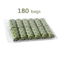 180 count biodegradable green pet waste bags with white bone pattern for dogs - 1.0 Mil 12 Rolls / Grass Green