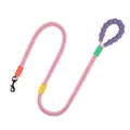 Stabile rosa Hundeleine mit lila Schaumstoffgriff für mittlere und große Hunde - Rosa Leine / 10mm*140cm