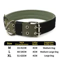 Detailed size chart for a durable olive green tactical nylon dog collar for large dogs - M (Width 4cm Length 33-41cm) / Army Green