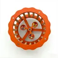 Farbenfrohes orangefarbenes Laufrad für Papageien und Hamster mit Holzstäben und Perlen. - Bulk/Selbstmontage (Premium Version) / Orange